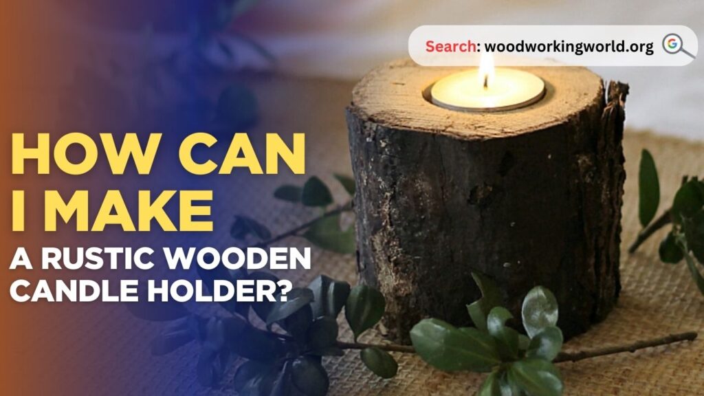 How can I make a rustic wooden candle holder?
