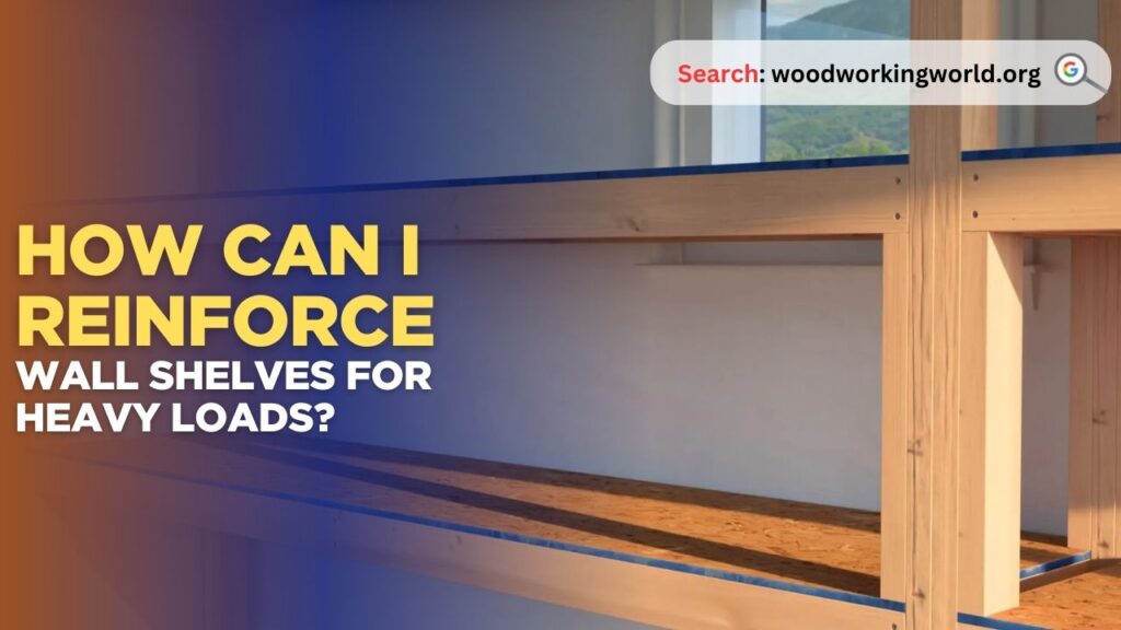 How can I reinforce wall shelves for heavy loads?