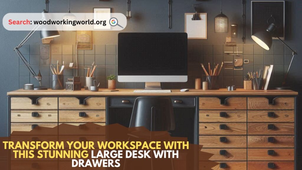 Transform Your Workspace with This Stunning Large Desk with Drawers