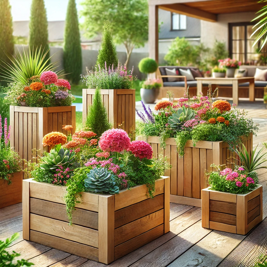 Stylish and Simple Square Wooden Planter Box Ideas for Your Garden