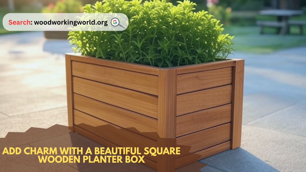 Enhance your patio with a wooden rectangular planter