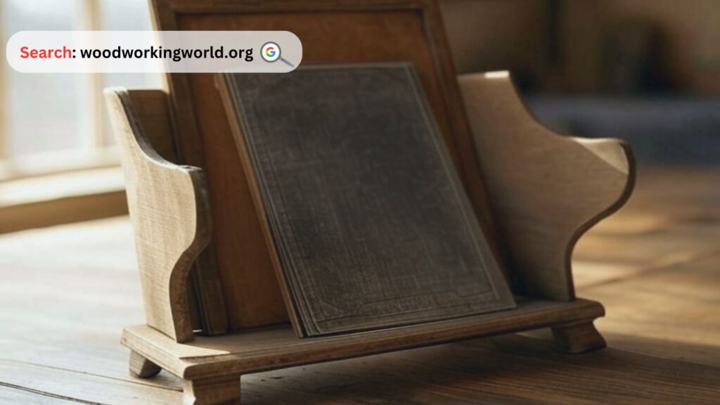 Add charm with an antique wooden magazine holder