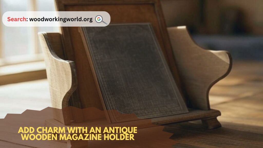 Add charm with an antique wooden magazine holder