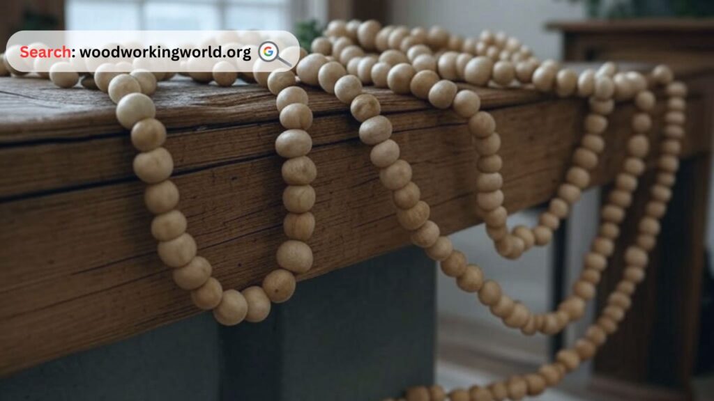 Add rustic charm with a beautiful wood bead garland