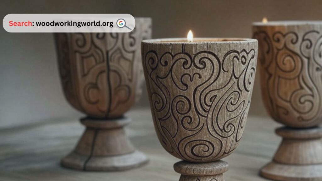 Bold and decorative large wooden candle holders today