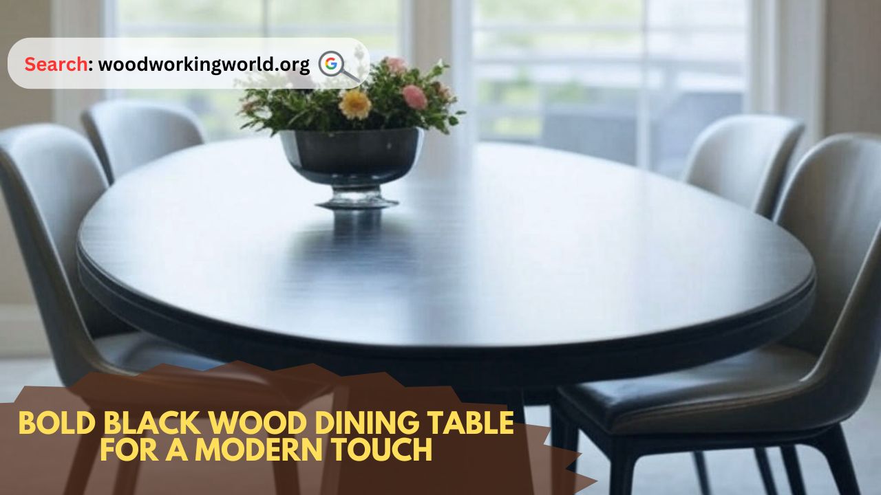 Bold black wood dining table for a modern touch