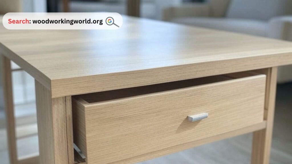 Brighten your space with a light wood table