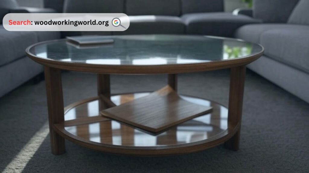 Chic wood round coffee table for a modern touch