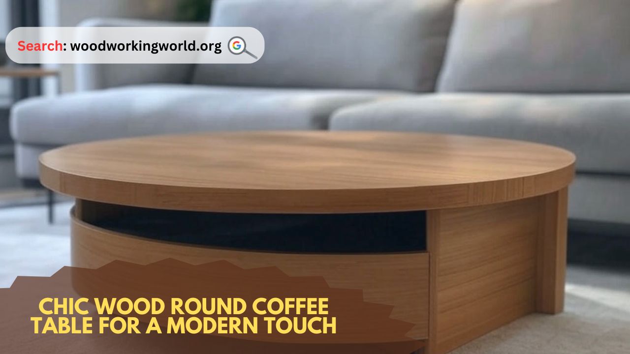 Chic wood round coffee table for a modern touch