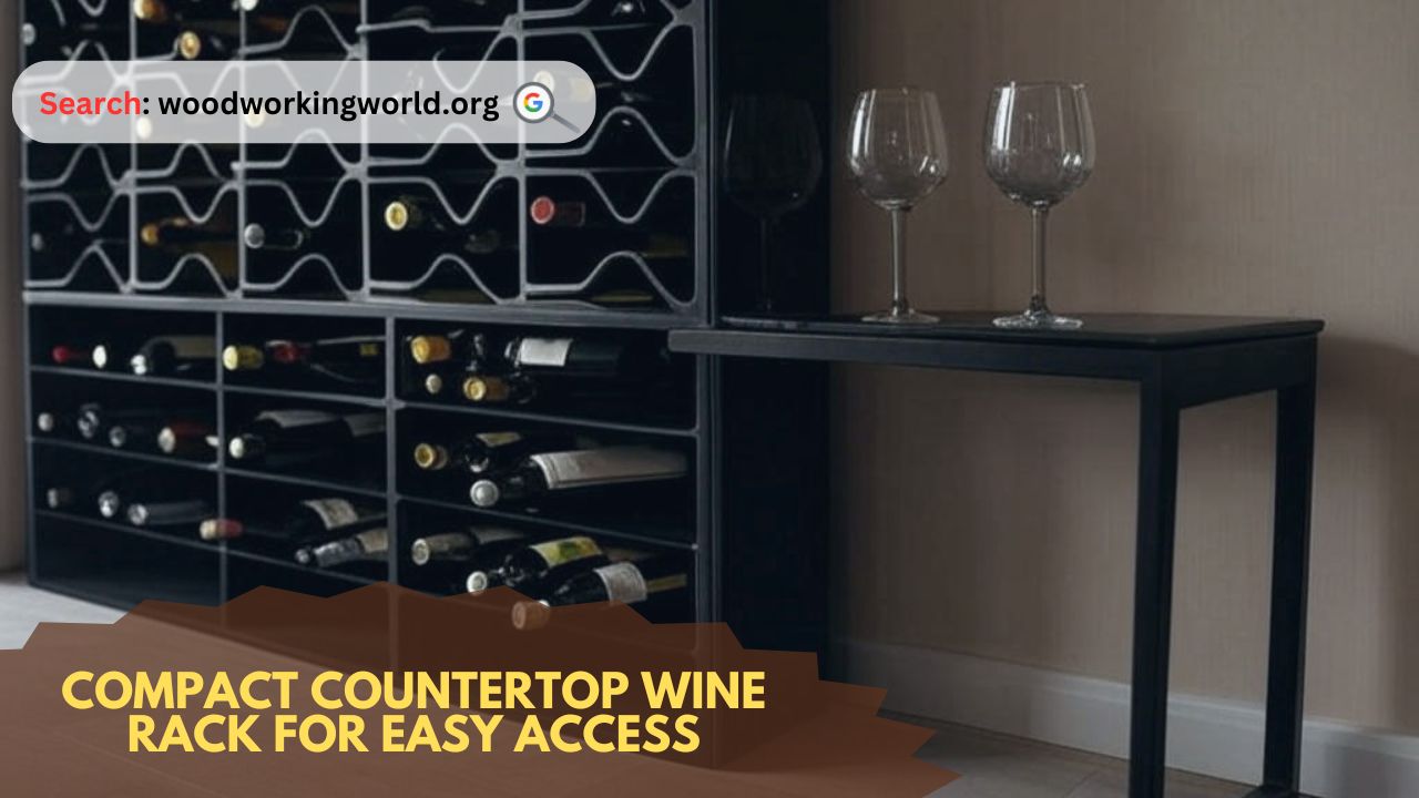 Compact countertop wine rack for easy access