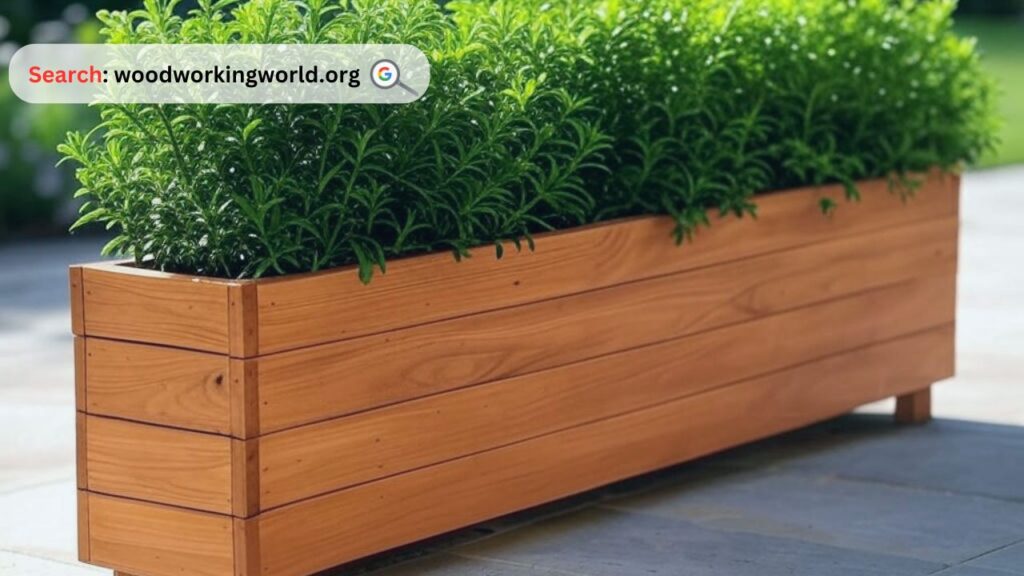 Create a stunning display with a wooden rectangular planter