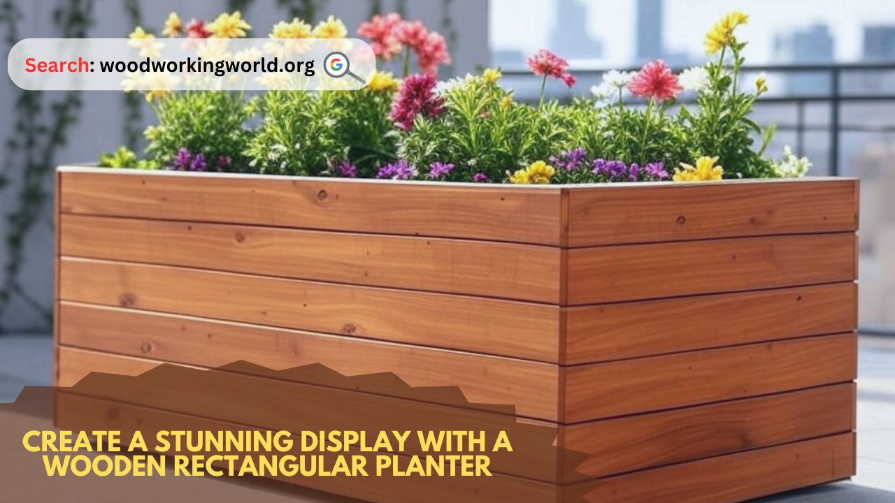 Create a stunning display with a wooden rectangular planter