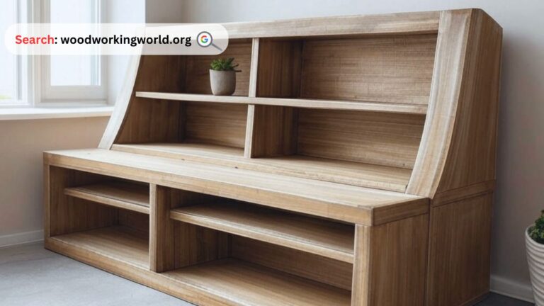 Declutter with a wooden bench featuring storage