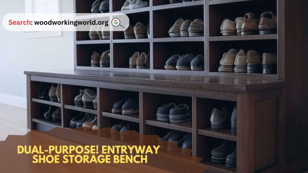 Dual-Purpose! Entryway Shoe Storage Bench