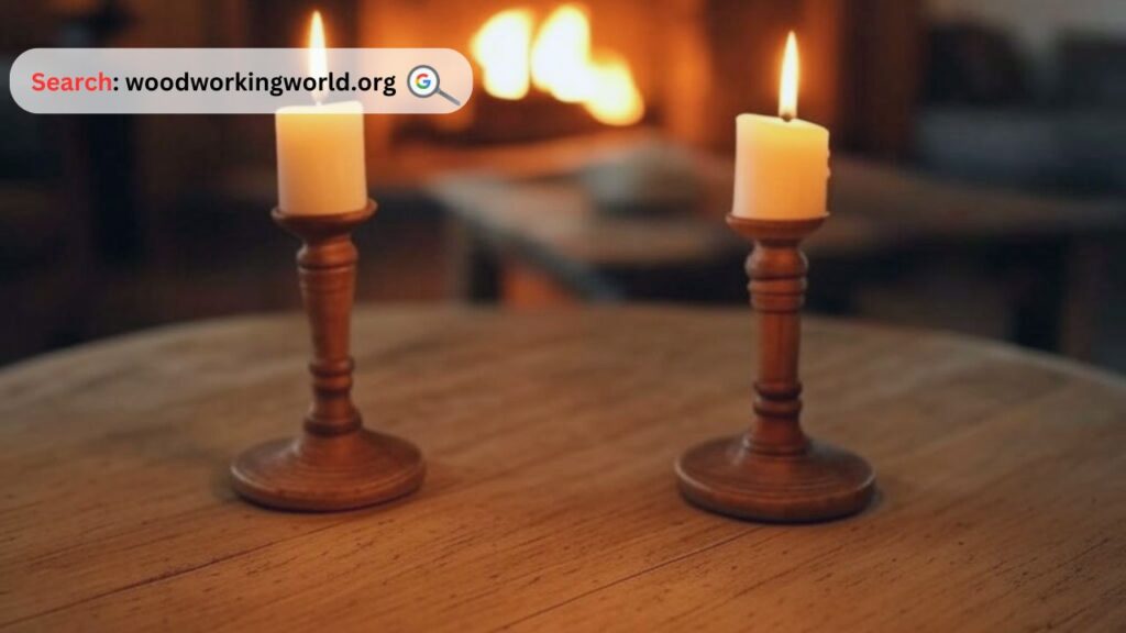 Elegant wood taper candle holders for warm lighting