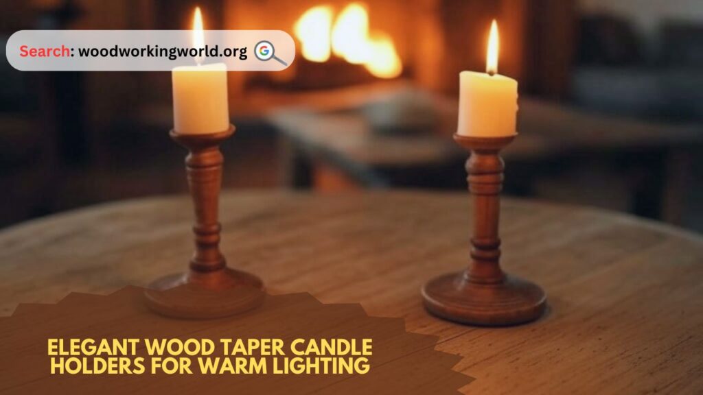 Elegant wood taper candle holders for warm lighting