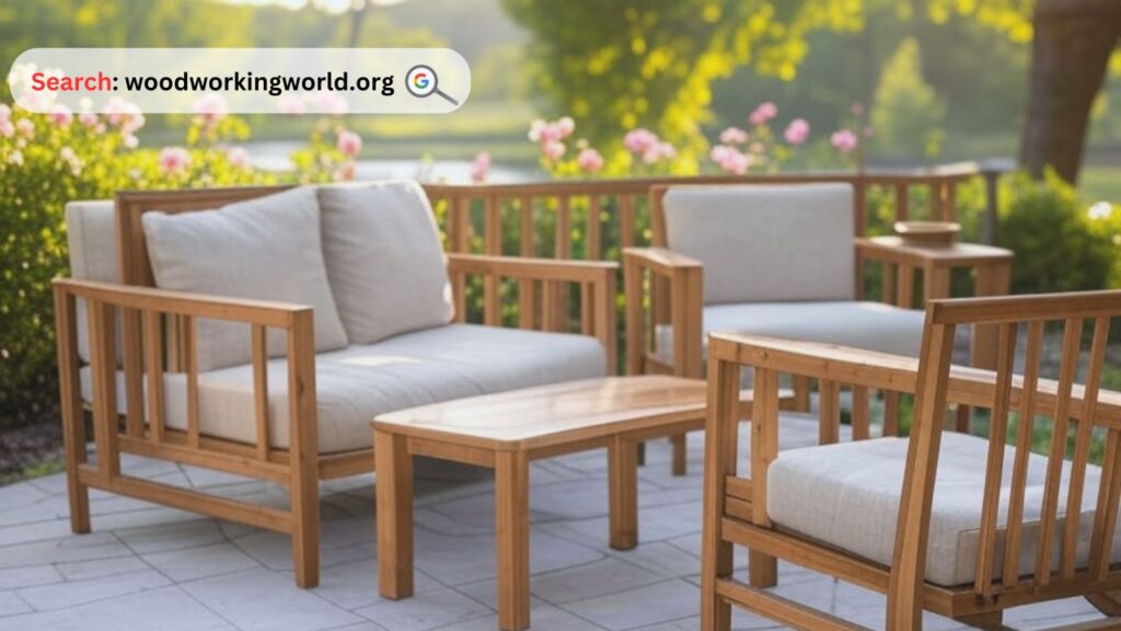 Elegant wooden patio furniture for your backyard retreat