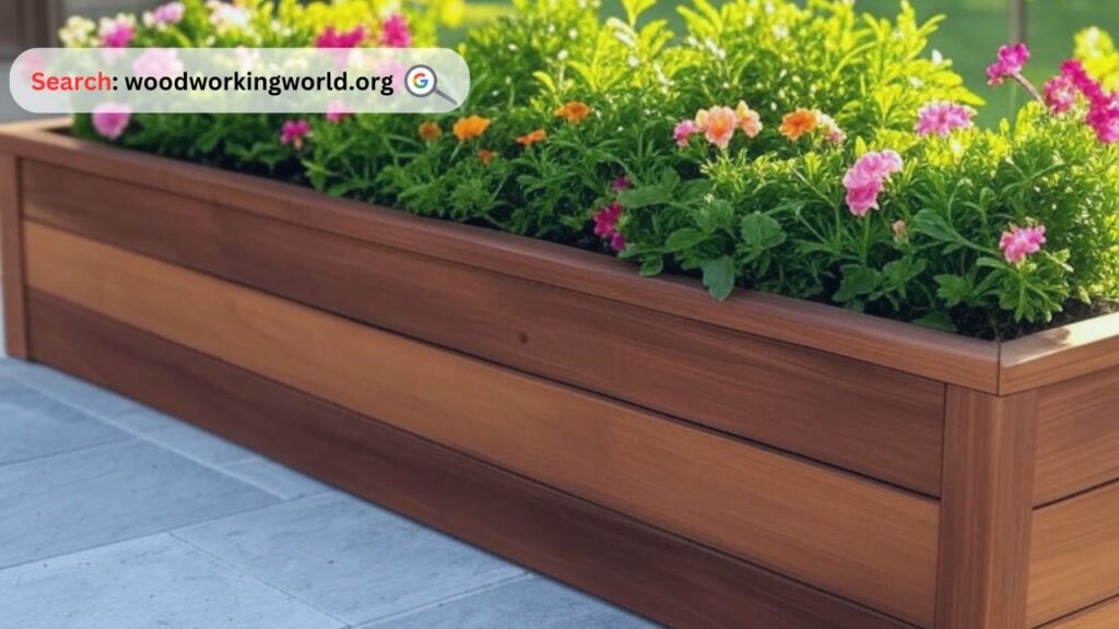 Elevate your garden decor with a rectangle wood planter