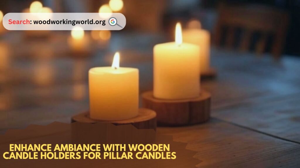 Enhance ambiance with wooden candle holders for pillar candles