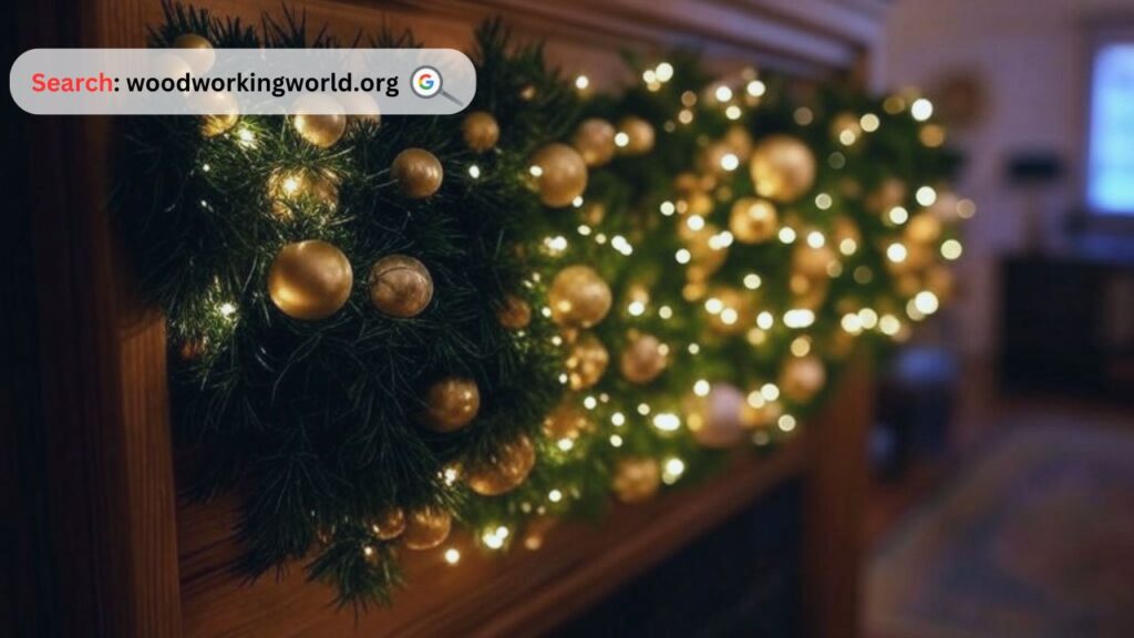 Festive wood bead Christmas garland for holiday cheer