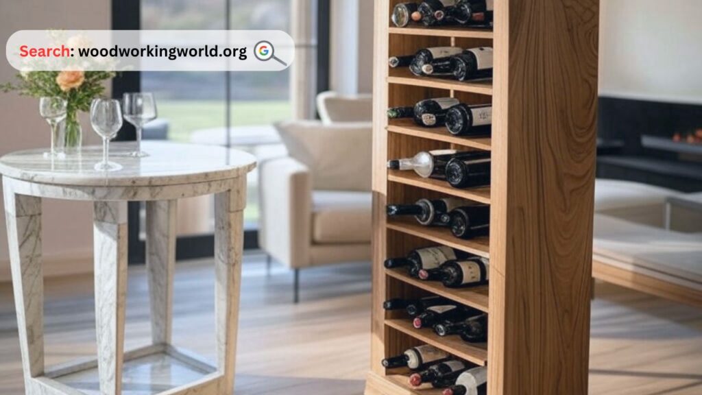 Free-standing wine rack for effortless bottle storage
