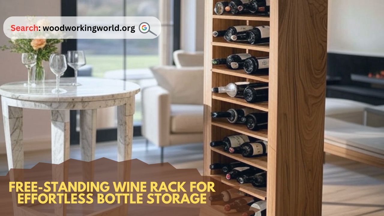 Free-standing wine rack for effortless bottle storage