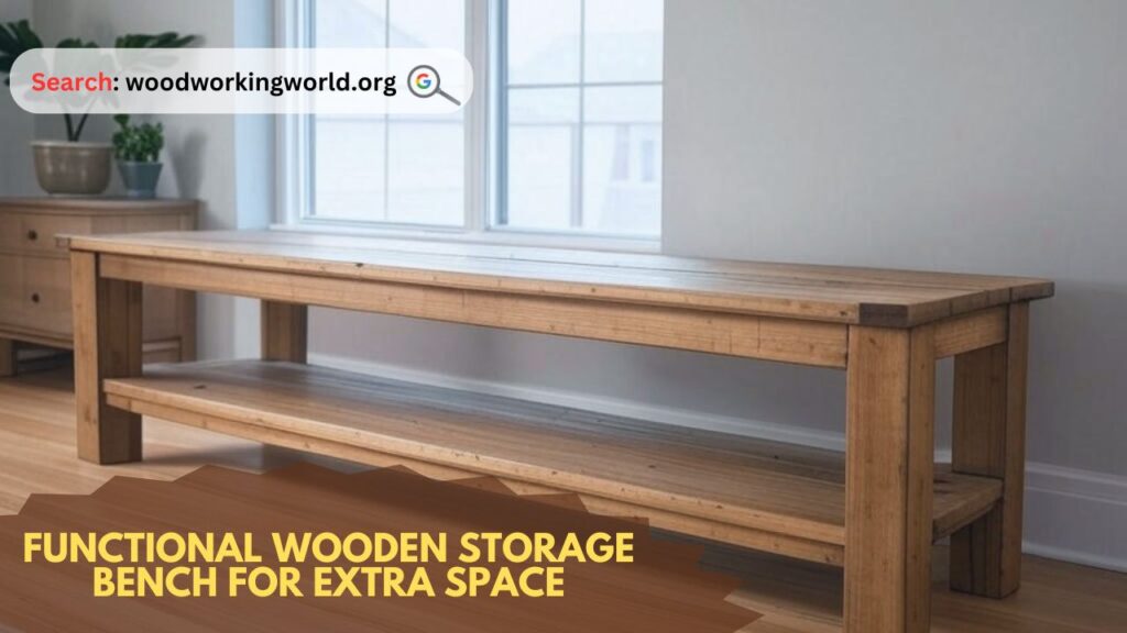 Functional wooden storage bench for extra space
