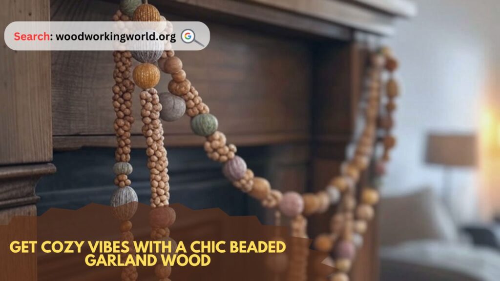 Get cozy vibes with a chic beaded garland wood