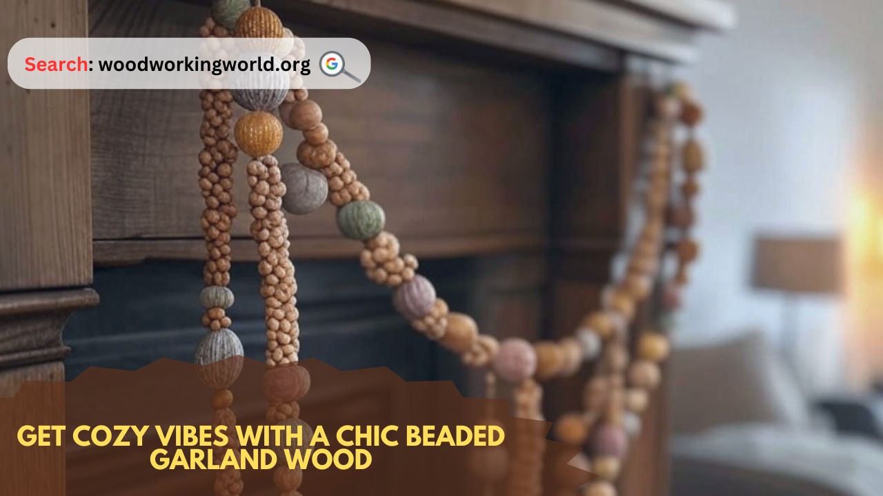 Get cozy vibes with a chic beaded garland wood