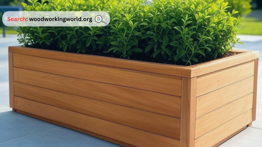 Grow plants in style with a wooden rectangular planter