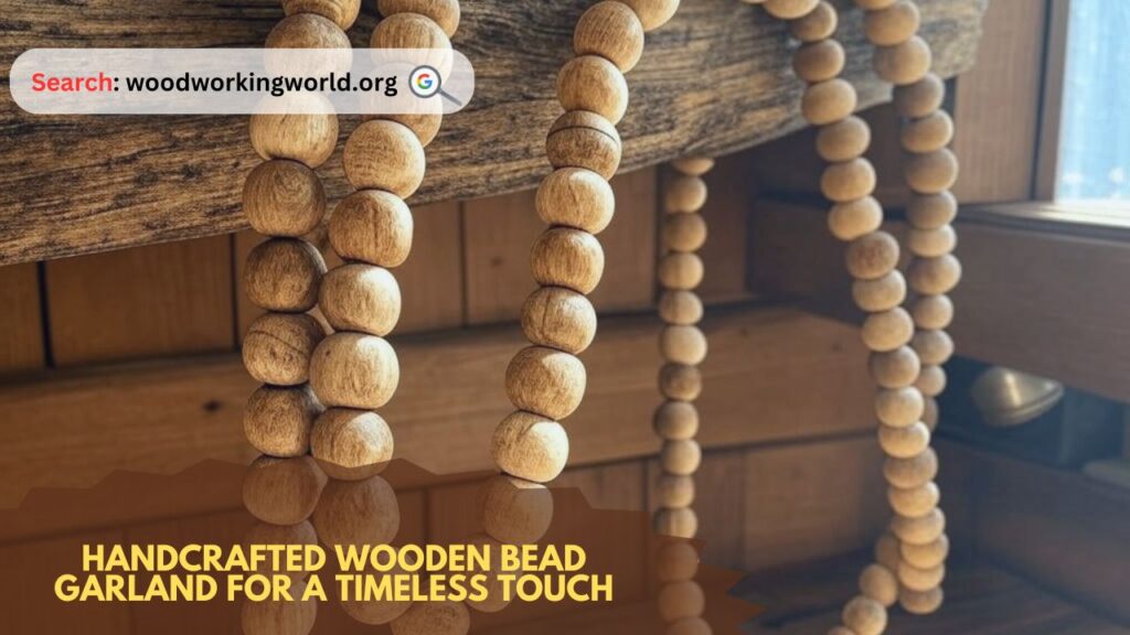 Handcrafted wooden bead garland for a timeless touch