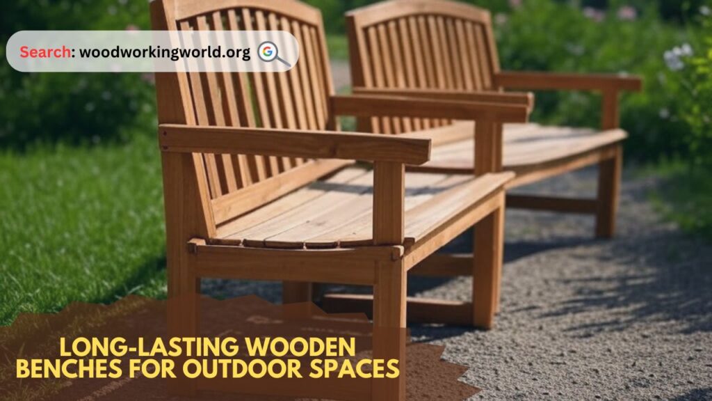 Long-lasting wooden benches for outdoor spaces