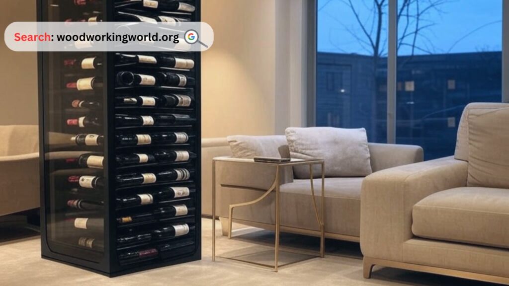 Maximize space with a stylish corner wine rack