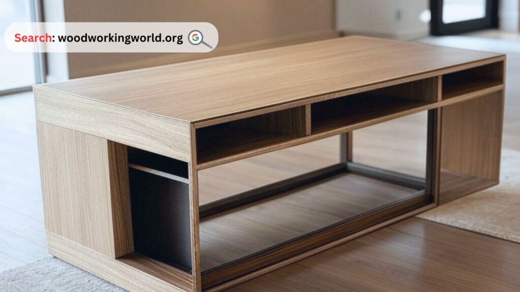 Modern wood and glass coffee table for elegance
