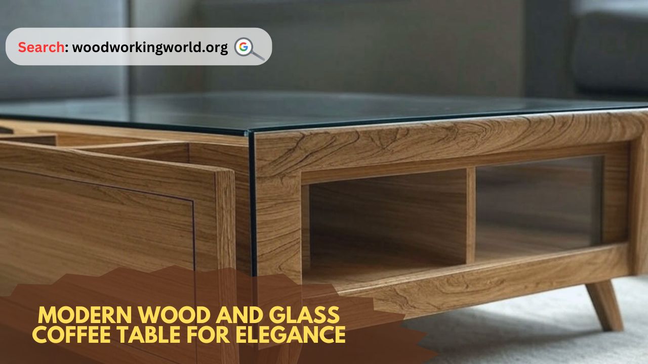 Modern wood and glass coffee table for elegance
