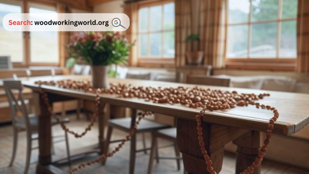 Perfect for farmhouse decor: beaded wood garland style