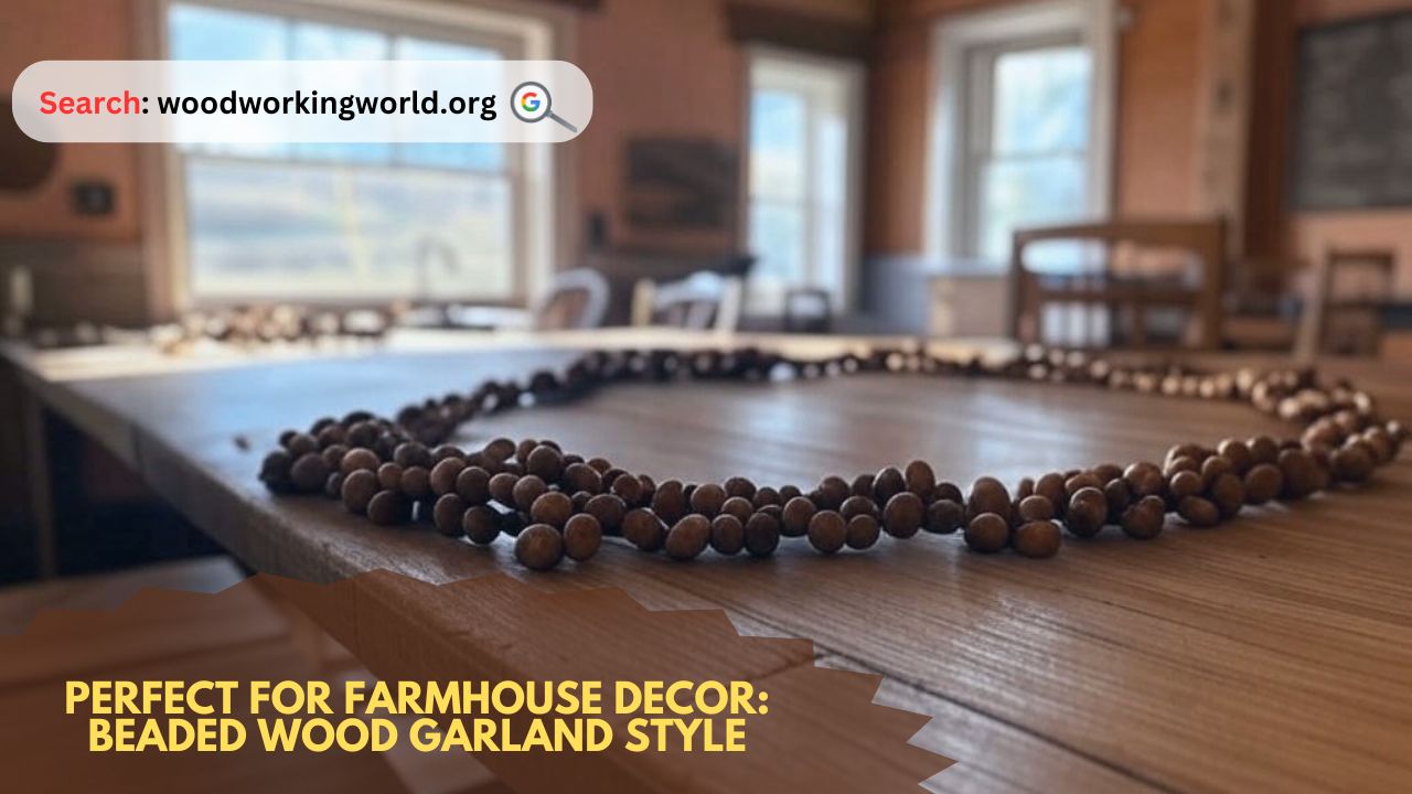 Perfect for farmhouse decor: beaded wood garland style