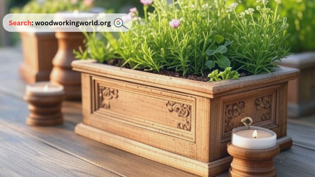 Perfect small wooden planter box for compact green spaces
