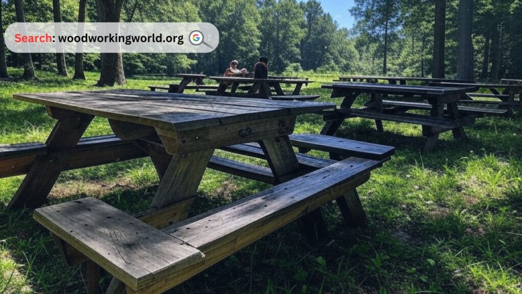 Rustic & Strong! Classic Wooden Picnic Tables