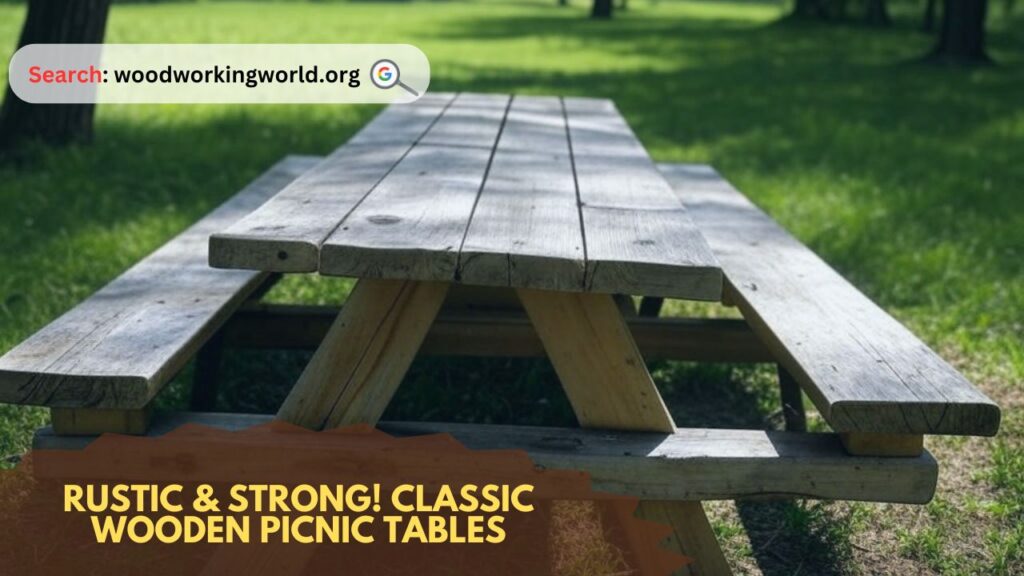 Rustic & Strong! Classic Wooden Picnic Tables
