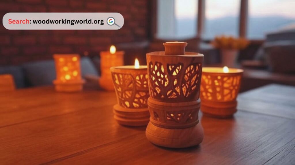 Rustic charm with beautifully handcrafted wood candle holders