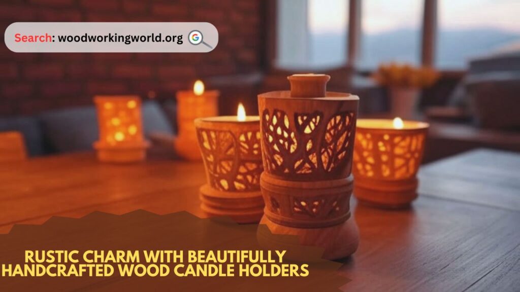 Rustic charm with beautifully handcrafted wood candle holders