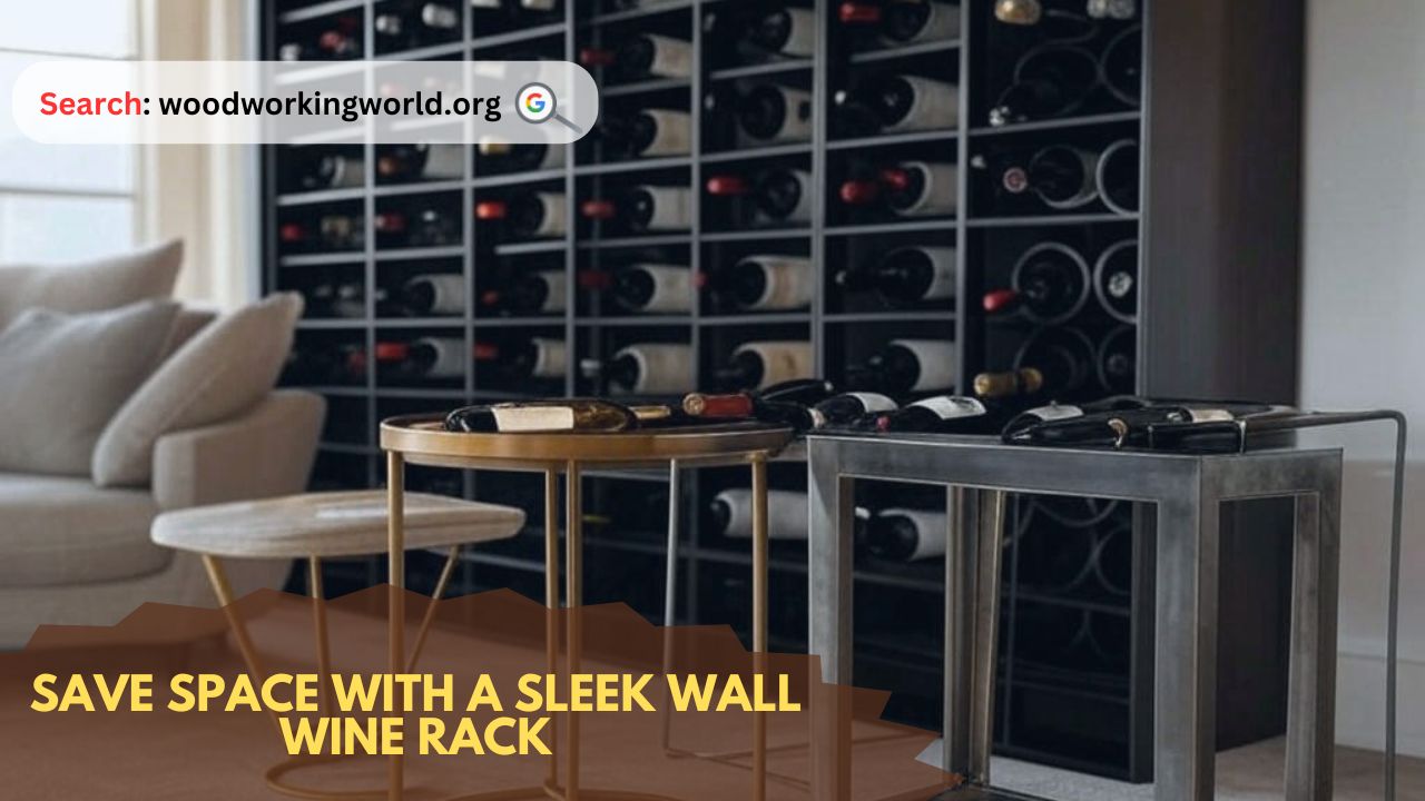 Save space with a sleek wall wine rack