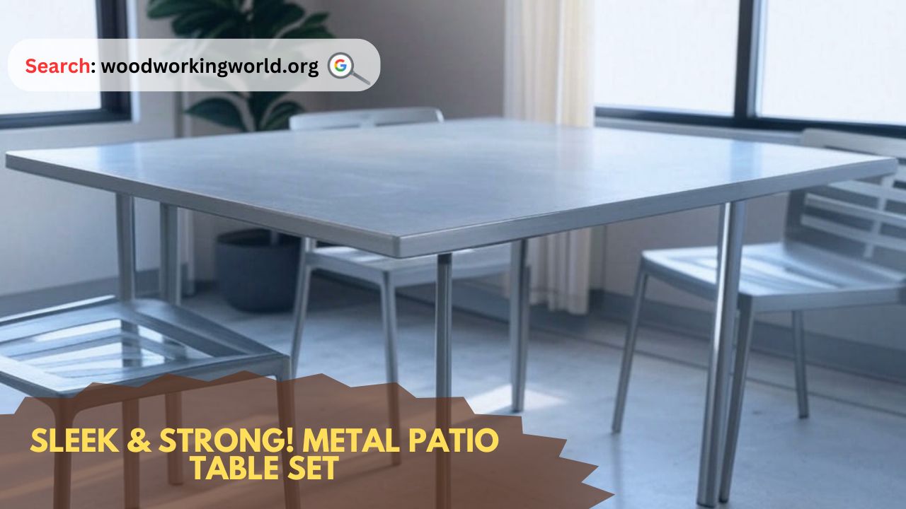 Sleek & Strong! Metal Patio Table Set