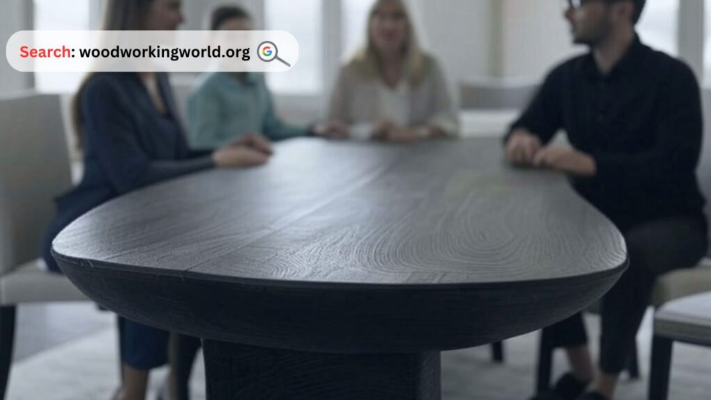 Sophisticated dark wood dining table for cozy dinners