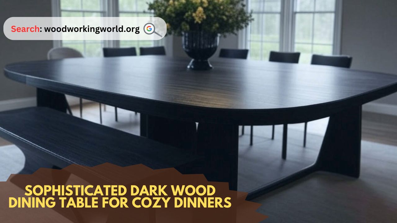 Sophisticated dark wood dining table for cozy dinners