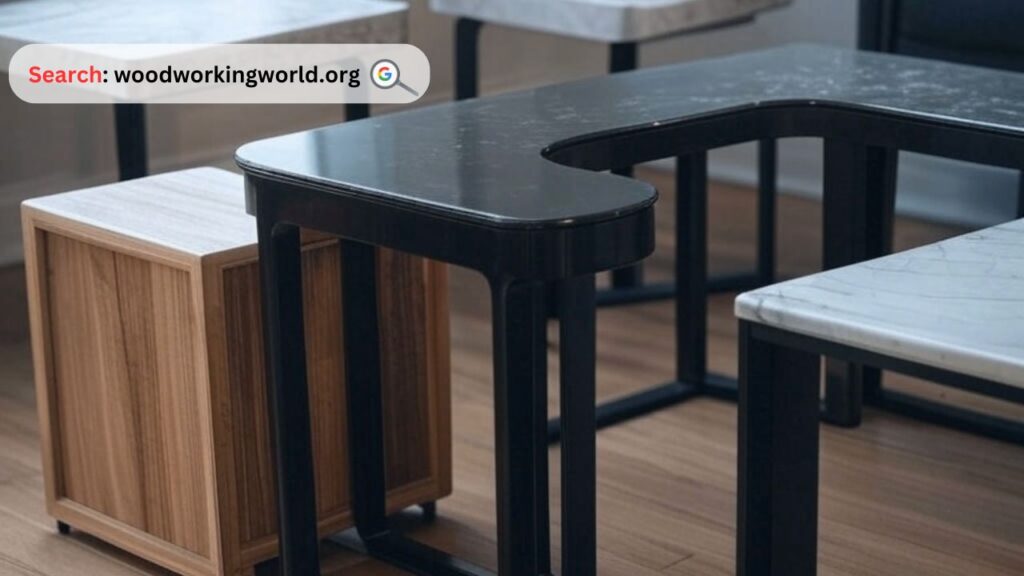 Space-saving C-shaped side table for easy access