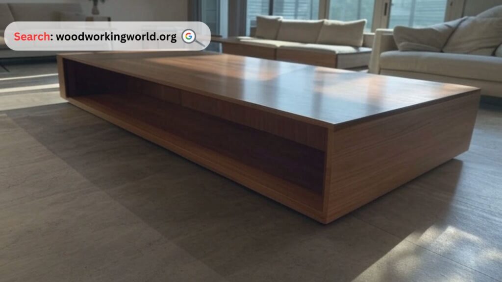 Spacious rectangle wood coffee table for gatherings