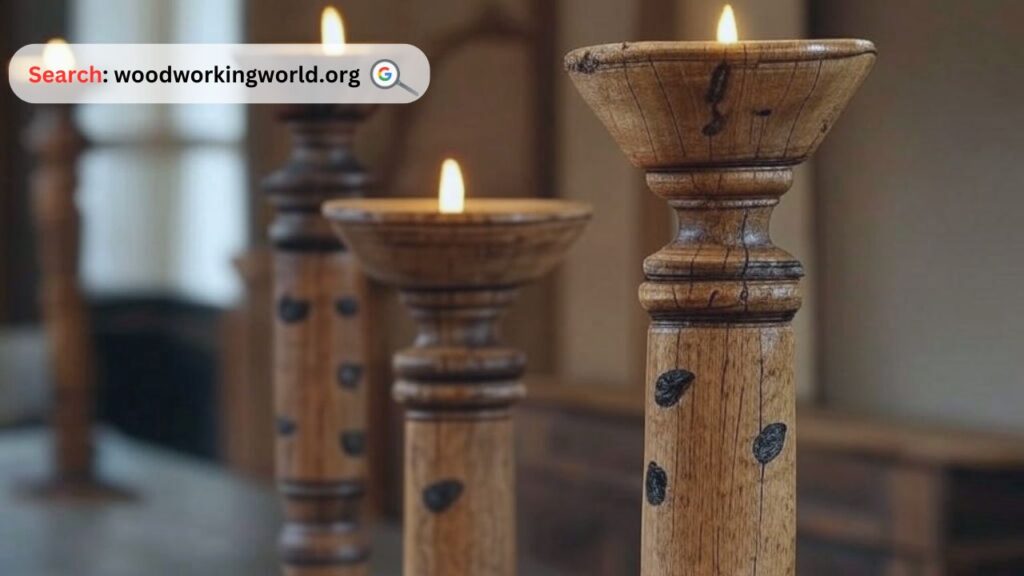 Statement-making tall wooden candle holders for stylish decor