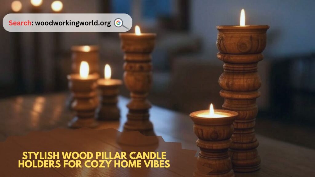 Stylish wood pillar candle holders for cozy home vibes